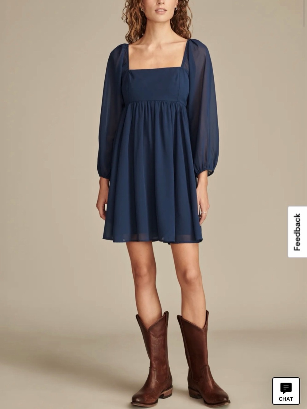 Lucky Brand Square square neck doll Dress